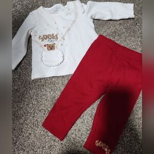 Guess White and Red Kids Matching Set